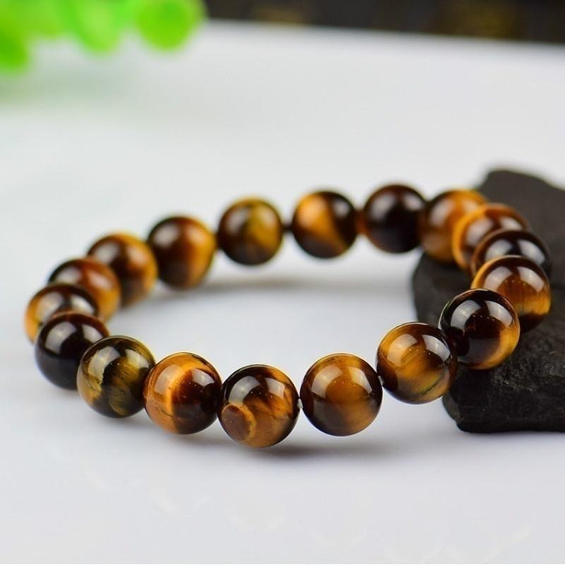 Braccialetto In Pietra Naturale Occhio Di Tigre – Perline Da 8 Mm, Lunghezza 19,1 Cm, Per Donna