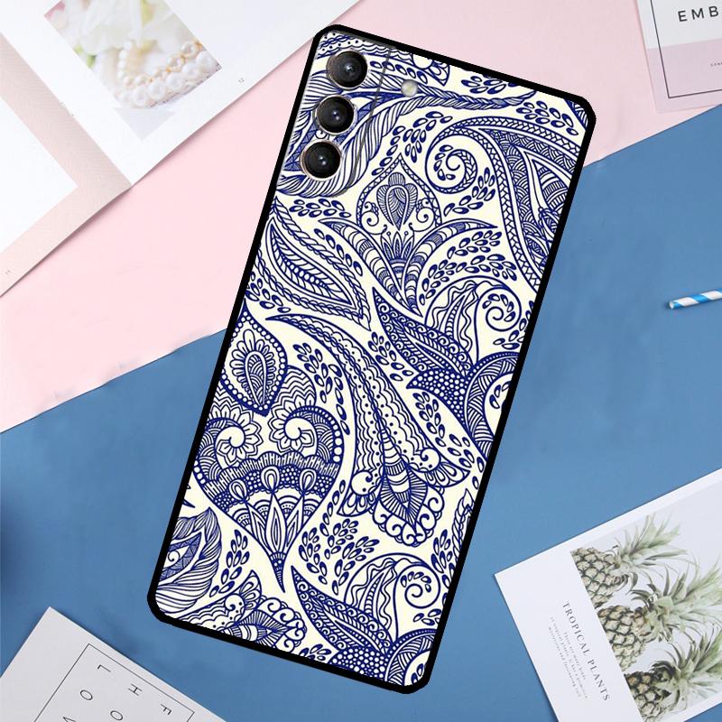 Paisley Pattern Case For Samsung Galaxy S24 Ultra S21 S22 S23 S25 Ultra S9 S10 Plus S20 FE S25 FE Back Cover