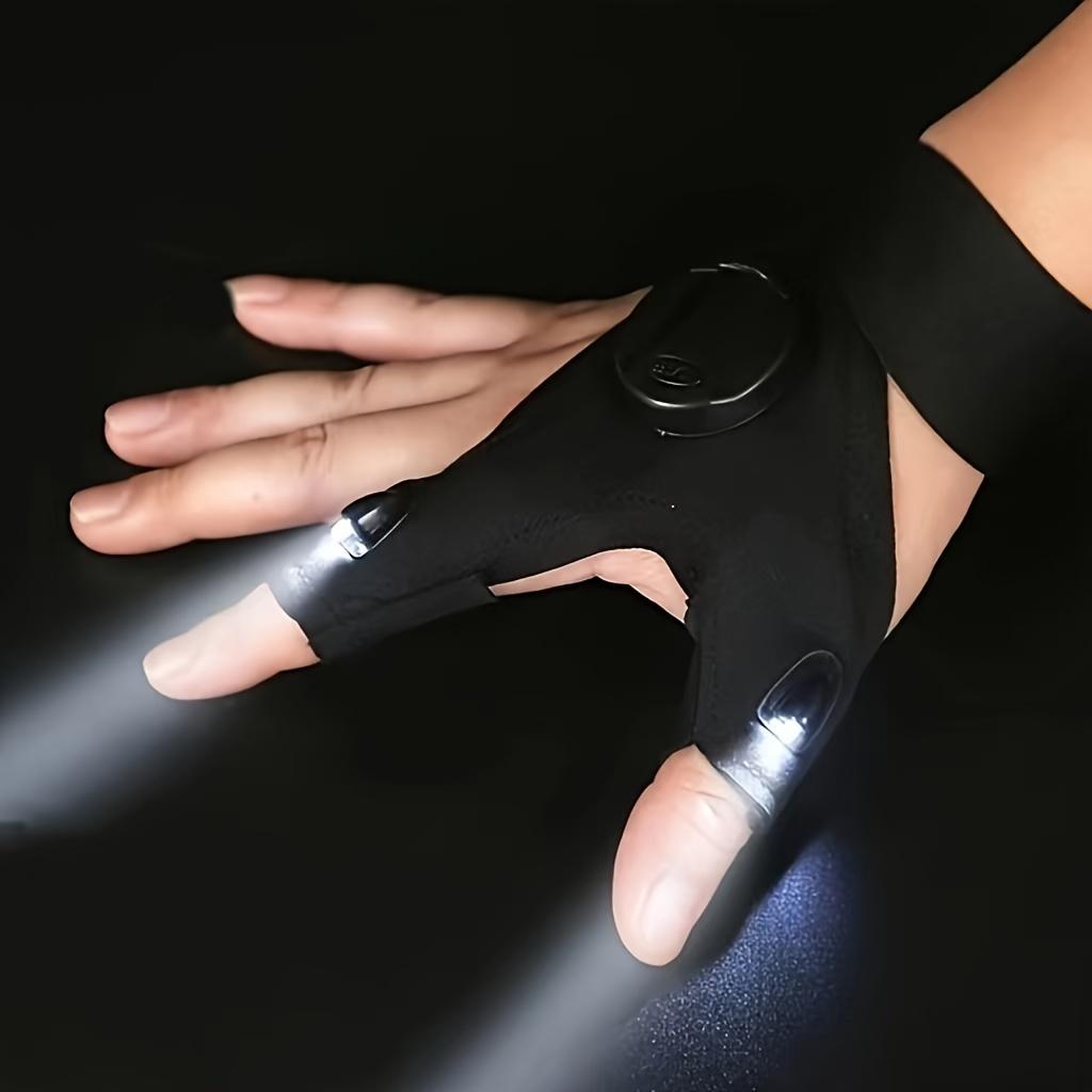 Portable LED flashlight gloves – breathable and luminous gloves, cool fingertip luminous gloves (battery powered).