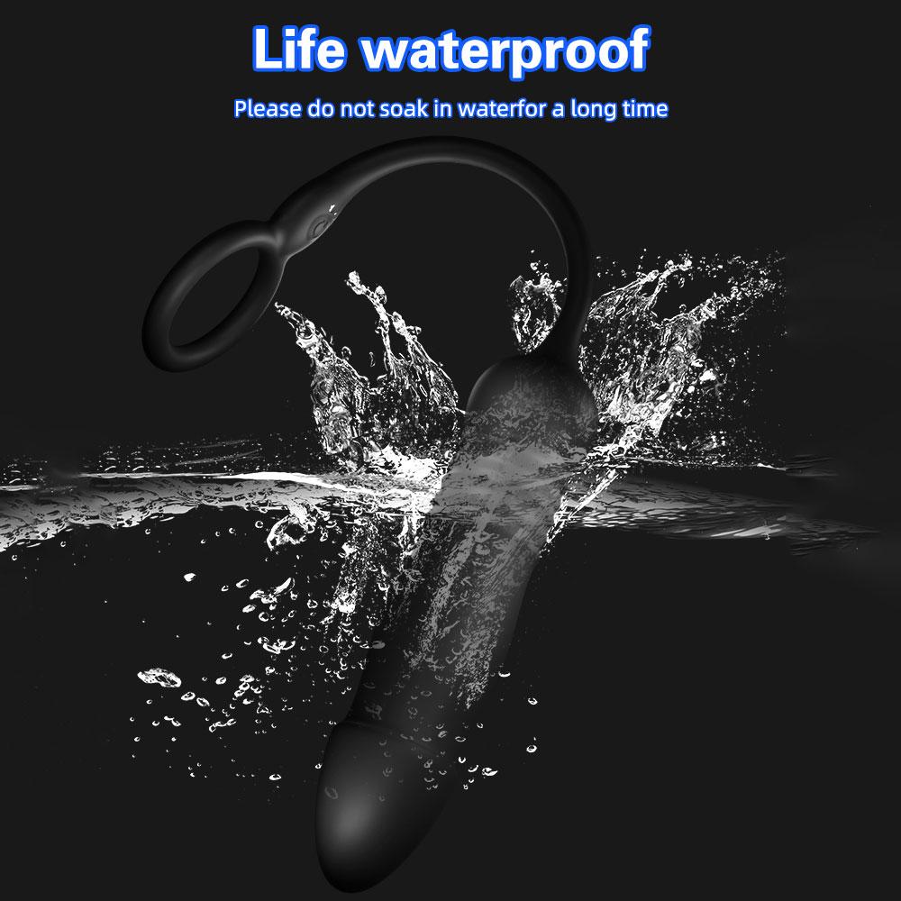 Male Anal Stimulator Exerciser Sperm-locking Ring Delayed Ejaculation Vaginal Extension Vibrator Penis Ring Sex Toys for Couples