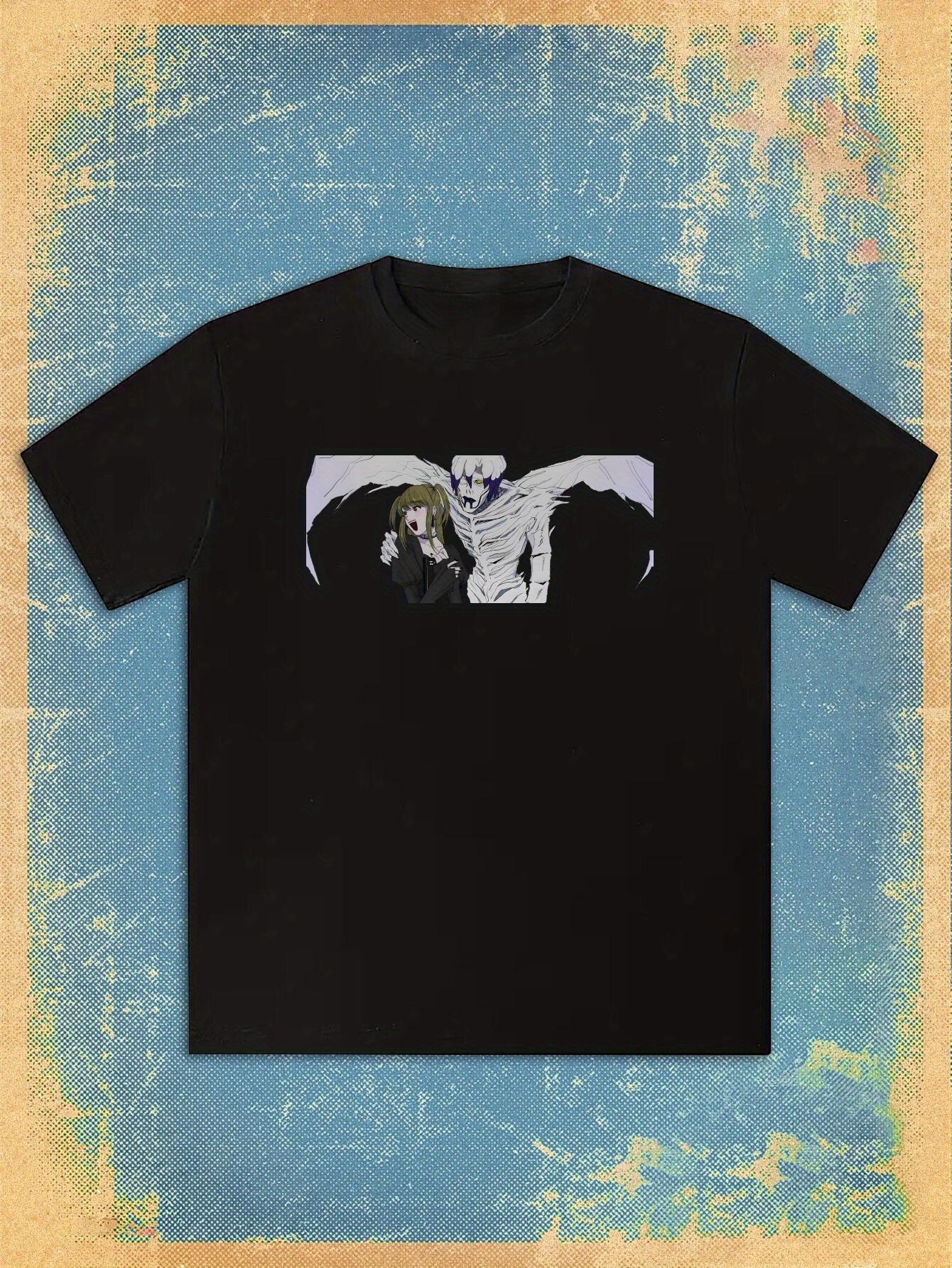 T-shirt Black Death Note Graphic - Casual Summer Tee with Anime Characters L M