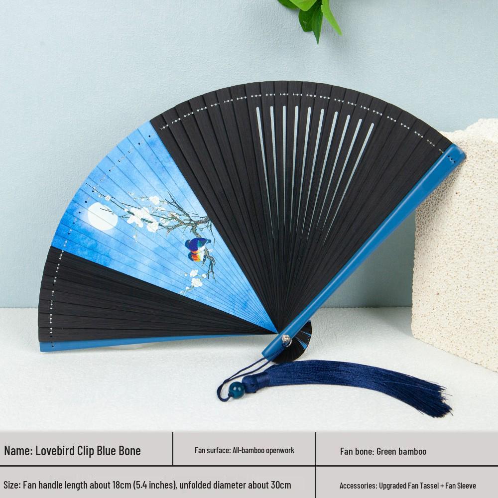 Bamboo Folding Fan: Portable Chinese Style for Summer, Cheongsam, Hanfu, and Children's Dance