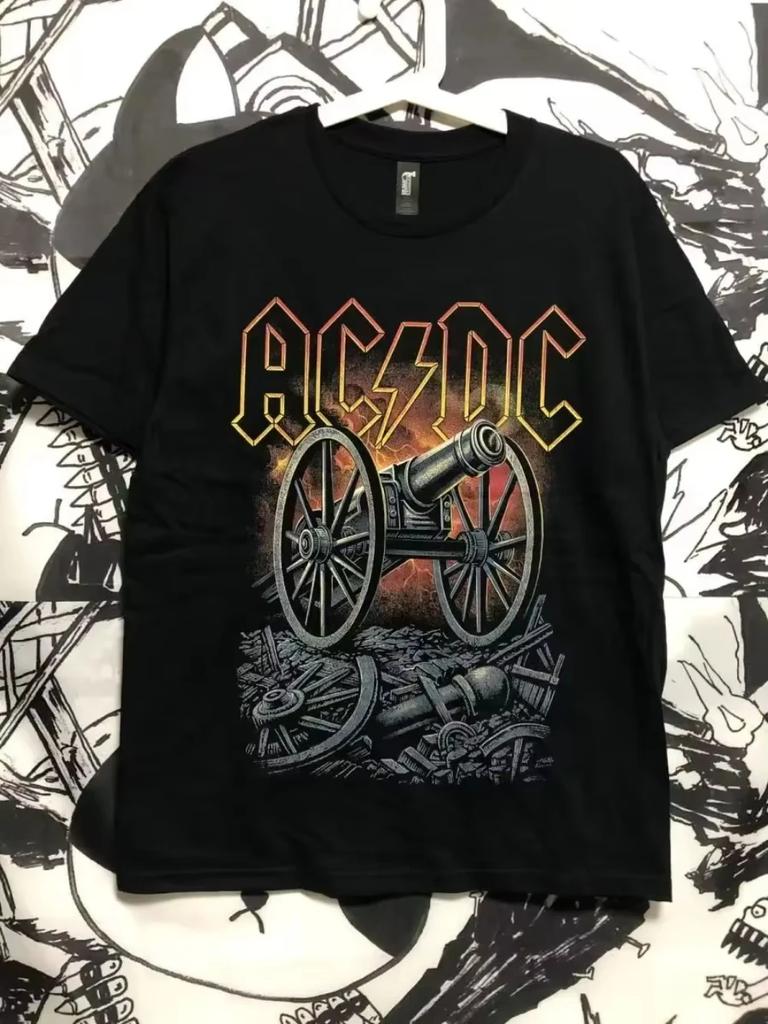 New ACdc Rock Band Cotton Printed Singer Women Men T-shirt High Quality Round Neck Breathable Y2K Short Sleeve 2025 Fan Top