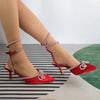 Fashion Diamond Chain Sandals Womens 2025 Party Women Pumps Sexy Pointed Toe Wedding Bridal Stilettos Summer 6cm High Heels Shoes