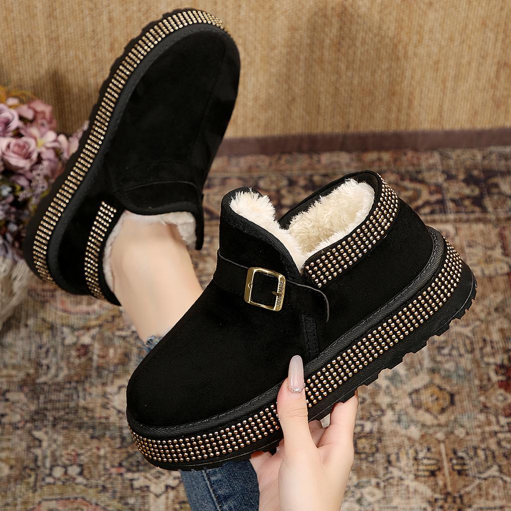 Fashion 2025 Women Anti-slip Ankle Boots Trend Comfortable Platform Boots Shallow Round Toe Casual Shoes for Women Zapatos De Mujer