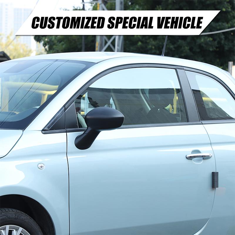 Matte Black Carbon Fiber Pattern Window Door Column B C Pillars Post Cover Trim For Fiat 500 Abarth 595 2012- Accessories