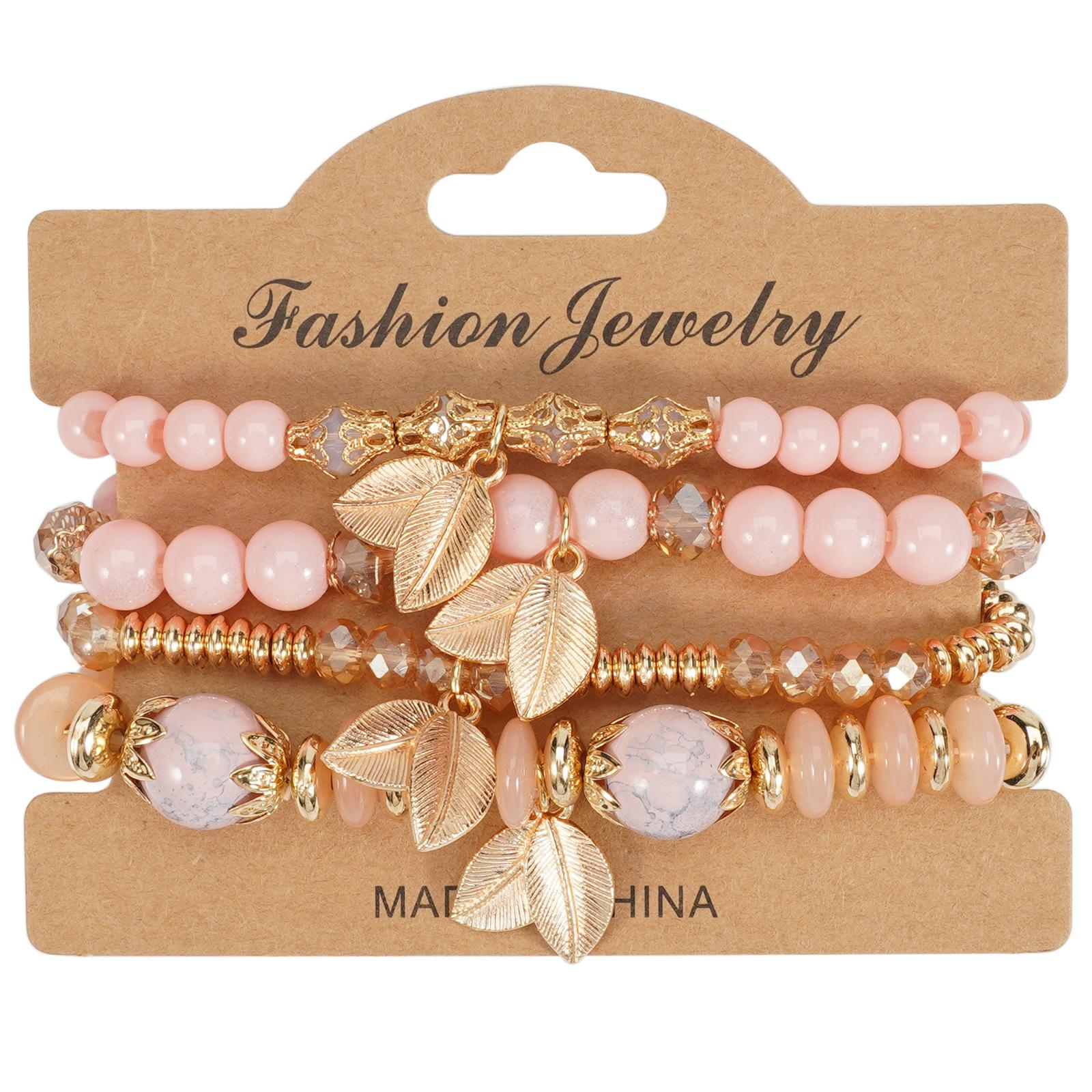 JYL TS Bracelet Bohemian Sports  Ball Element Beads Enhances Passion hot pink лаванды тумана