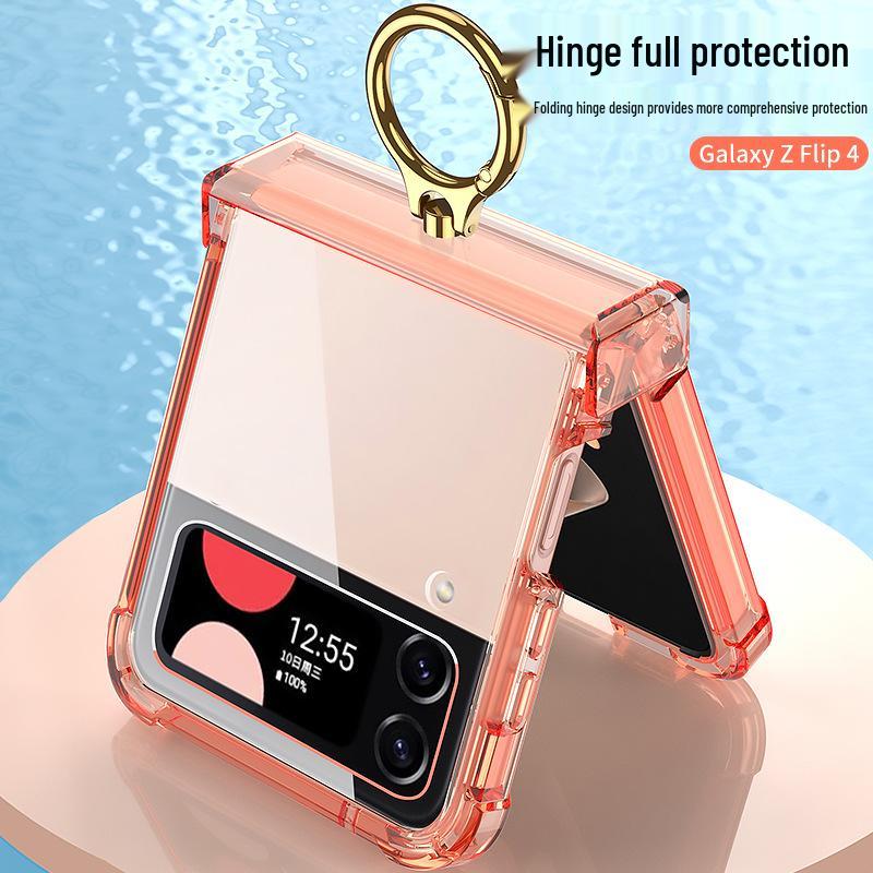 Samsung Z Flip4 Ultra-Thin Acrylic Case with Ring Holder and Screen Protection