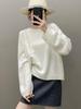 Ladies' Loose Fit Cashmere Sweater - Round Neck, Long Sleeve, Fashionable Knitwear for Autumn & Winter