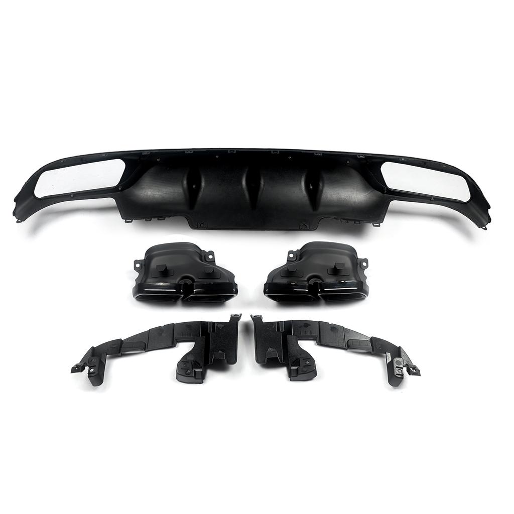 Rear Diffuser With Exhaust Tip for Mercedes-Benz E-Class W213 Standard Bumper 2016-2020 E200 E250 E300