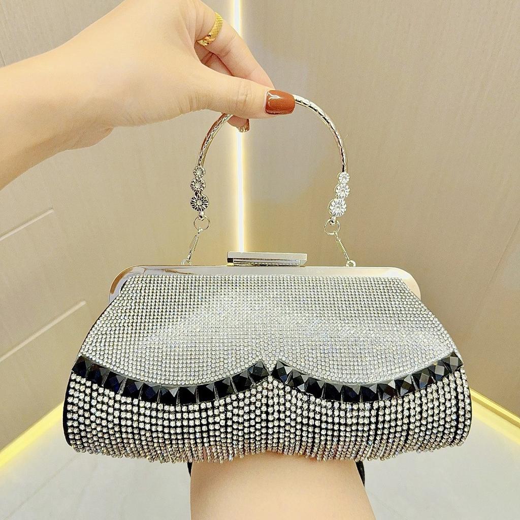 New Tassel Rhinestone Evening Bag - Women’s Sparkly Crystal Clutch for Party, Prom and Formal Events