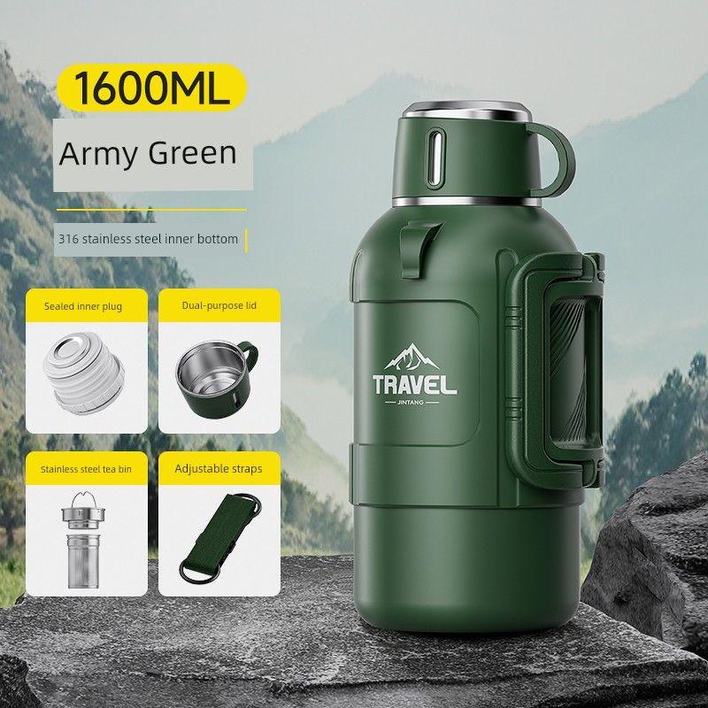 Short Stout Large Capacity Vacuum Cup Tea Water Separation Teapot 316 Stainless Steel Water Kettle Outdoor Car Kettle
