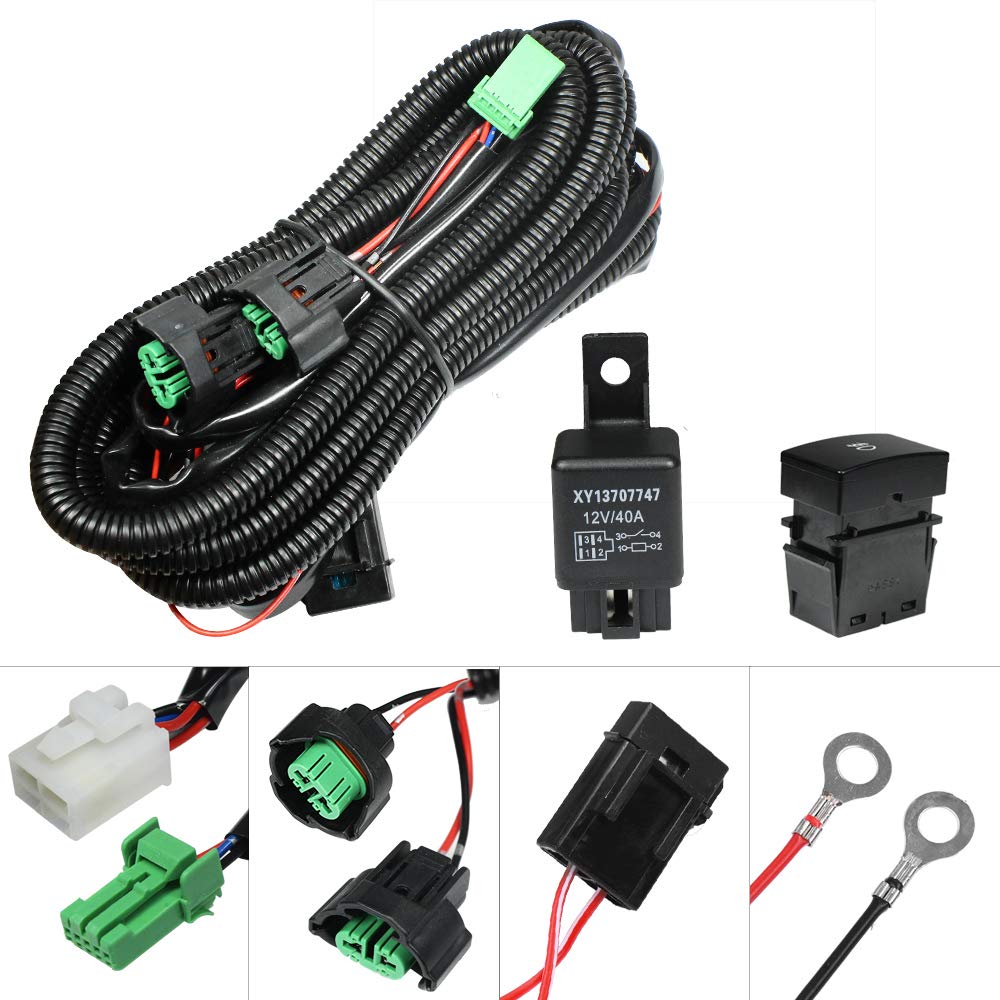 

HUIQIAODS H8/H11/H16 LED Compatible Fog Wiring General Purpose With Switch For Fog Lights Relay