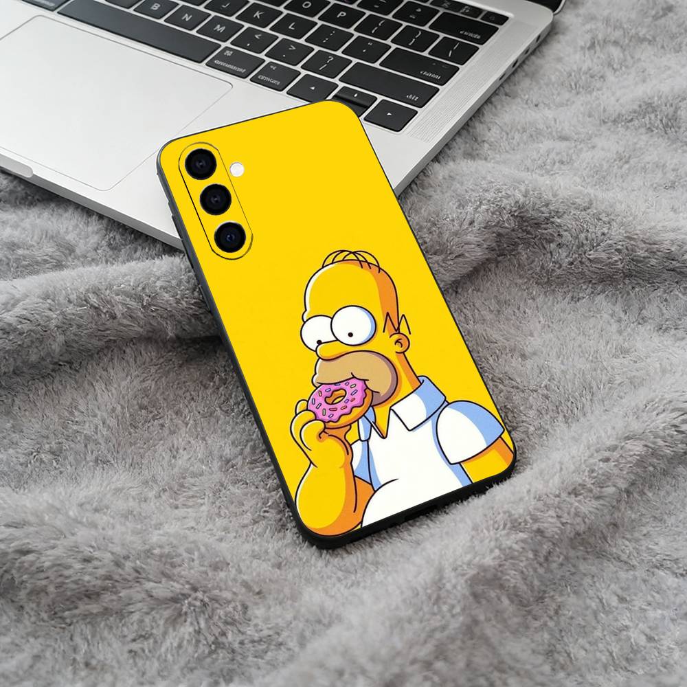 

Simpsons-Funny Cartoon Phone Case For Samsung Galaxy A73,A71 A72,A70,A53,A52,A51,Soft Silicone Black Cover Samsung a52 a52S