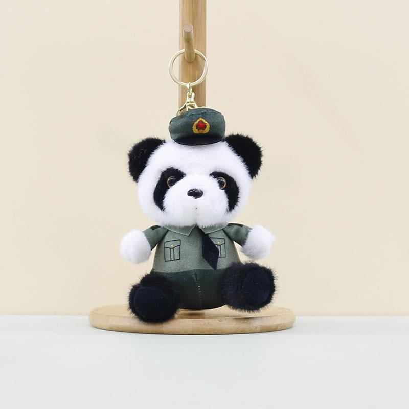 Panda Stuffed Lovely Animal With Short Fur Ideal For Bag Accessories And Fun Playtime