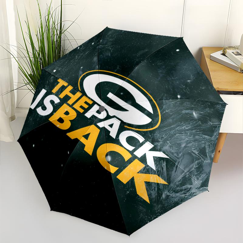 Rugby team logo Print Automatic Umbrella, 8 Rib Iron Frame, Plastic Handle, Suitable for Outdoor Travel &Daily , Ideal Gift