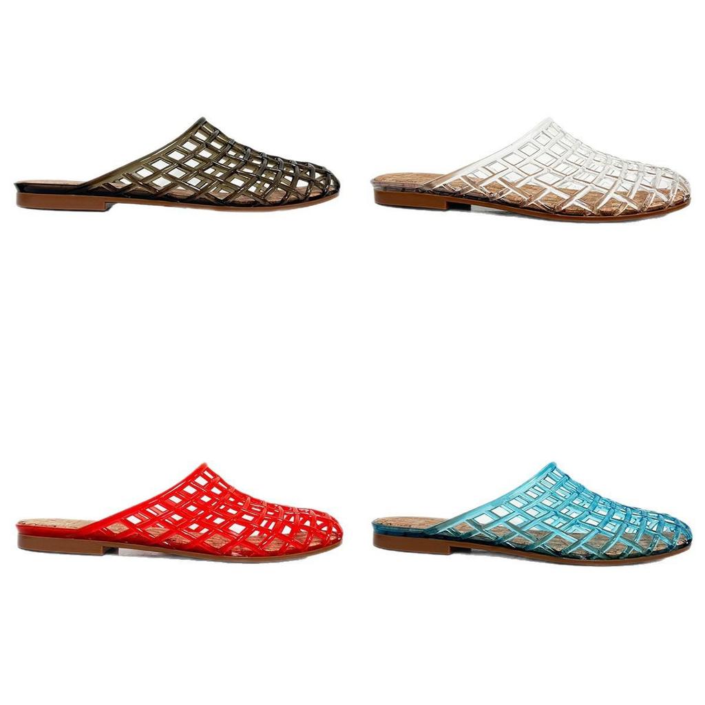 Transparent Mesh Half-Slippers: Women's Casual Korean Slip-On Sandals