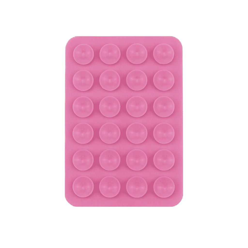 Black Silicone Anti-Slip Phone Stand: 24 Portable, Minimalist Suction Cup Stickers