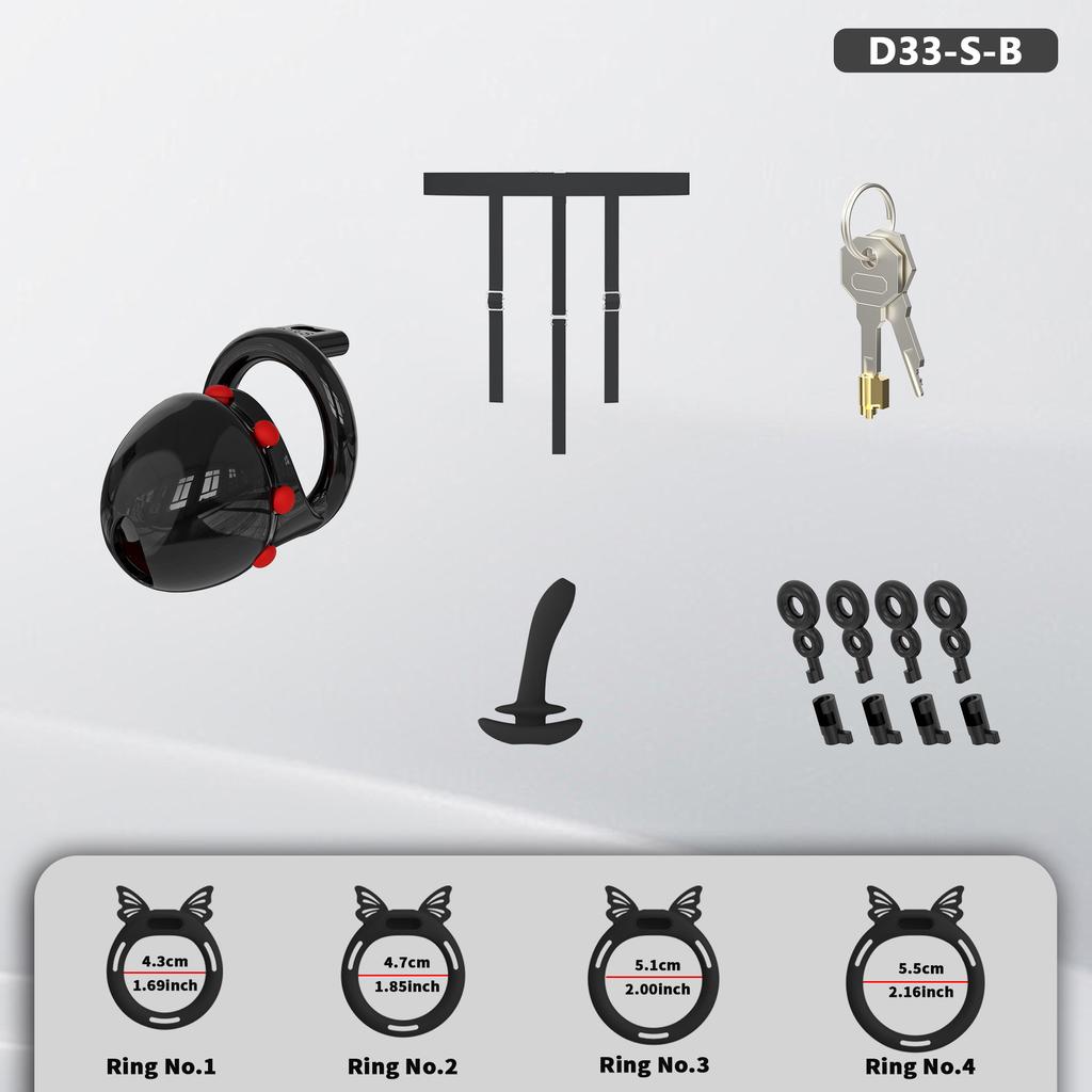 Vibrating Stretching Anal Plug Male Chastity Cage with 4 Size Silicone Ring Bondage Cock Exercise Urine Blockage Sex Toy for Man