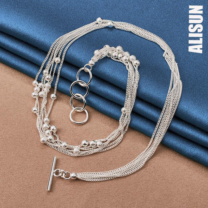 925 Sterling Silver Grape Bead Necklace Fashionable Wedding Jewelry