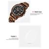 Men Natural Walnut Wood Watch Multifunctional Chronograph Quartz Wristwatch Roman Numeral Dial Sport Wooden Band Watch