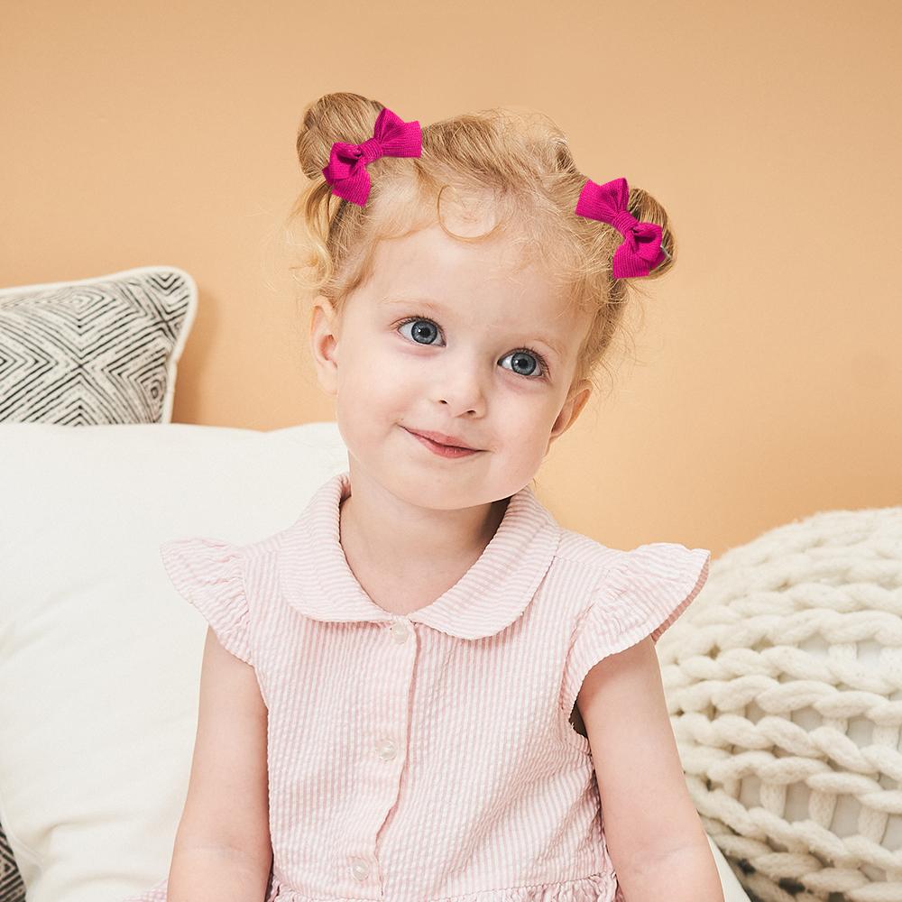 10pcs/set Cute 2'' Solid Ribbon Hair Bows Clip for Women Girls Princess Handmade Mini Bowknot Hairpin Barrette Hair Accessories