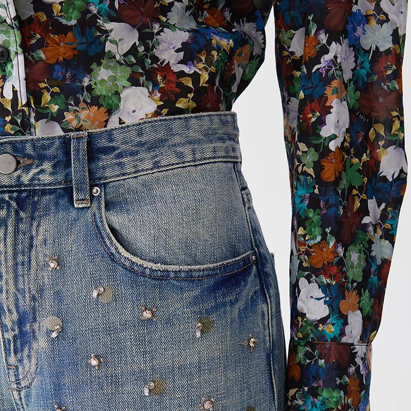 JNBY Women's 2025 Spring Cotton Wide-Leg Jeans