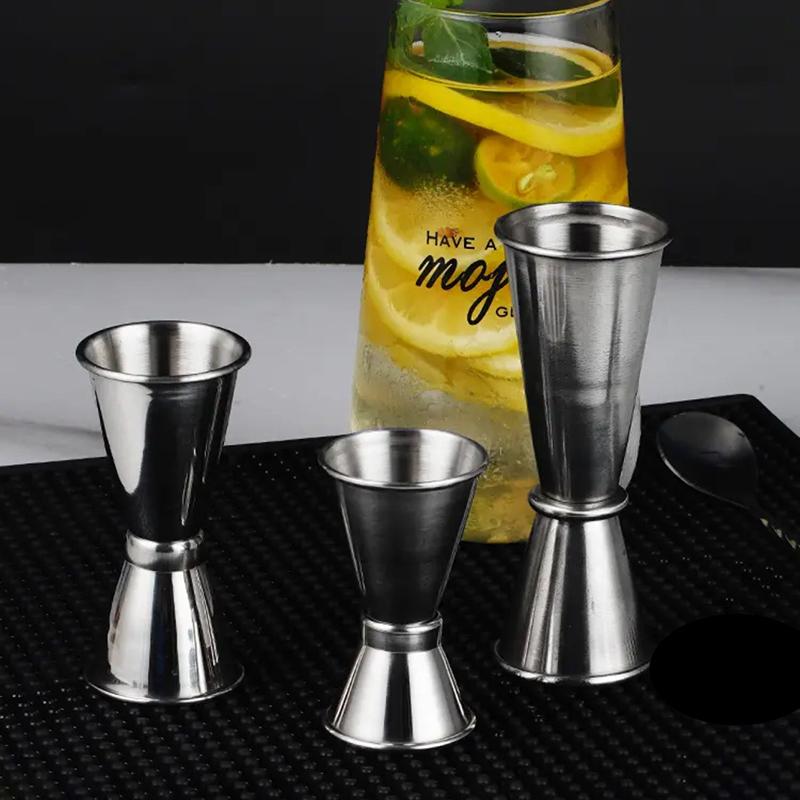 304 Stainless Steel Double-Ended Cocktail Measuring Cup (15/30ml Oz) With Rolled Edge 30/60ml Measuring Glass