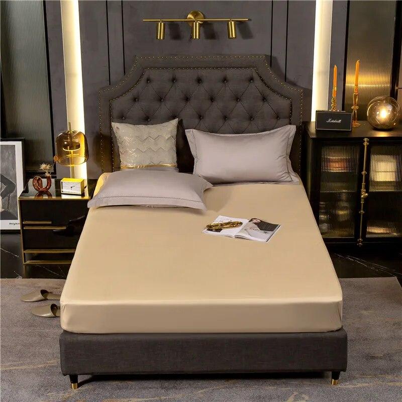 

Высококачественная простыня из искусственного шелка, простой цвет, водонепроницаемая простыня, эластичная лента для фиксации наматрасника. pillowcase x2