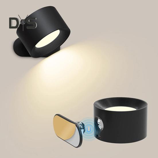 Trådløs vegglampe med fjernkontroll Dimmbar Enkel installasjon USB-oppladbar Veggmonterte lysarmaturer LED-vegglampe