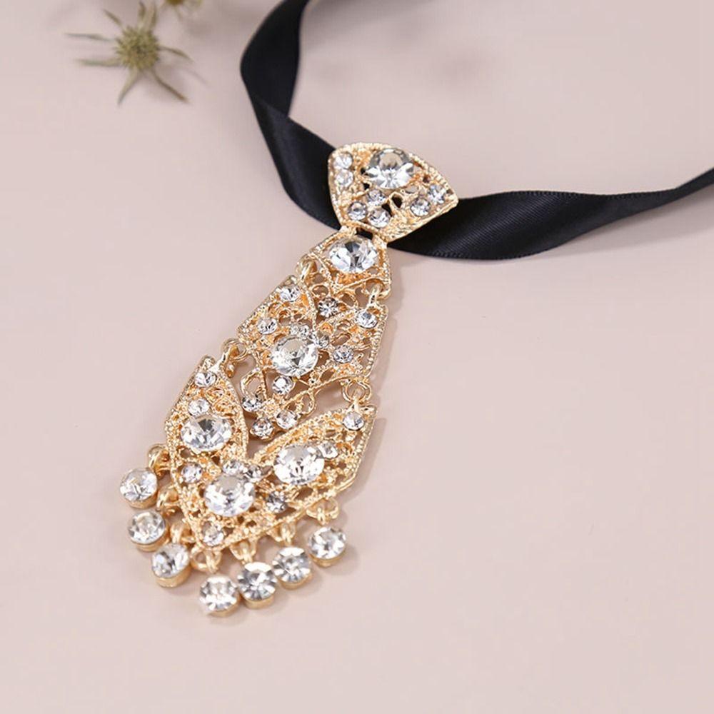 Style Suit Accessories Men Ties Metal Rhinestone Necktie Formal Business Ties Women Necktie