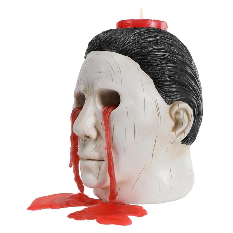 Halloween Candle Holder Halloween Statue With Bleeding Eyes Decor Horror Candlestick Decoration