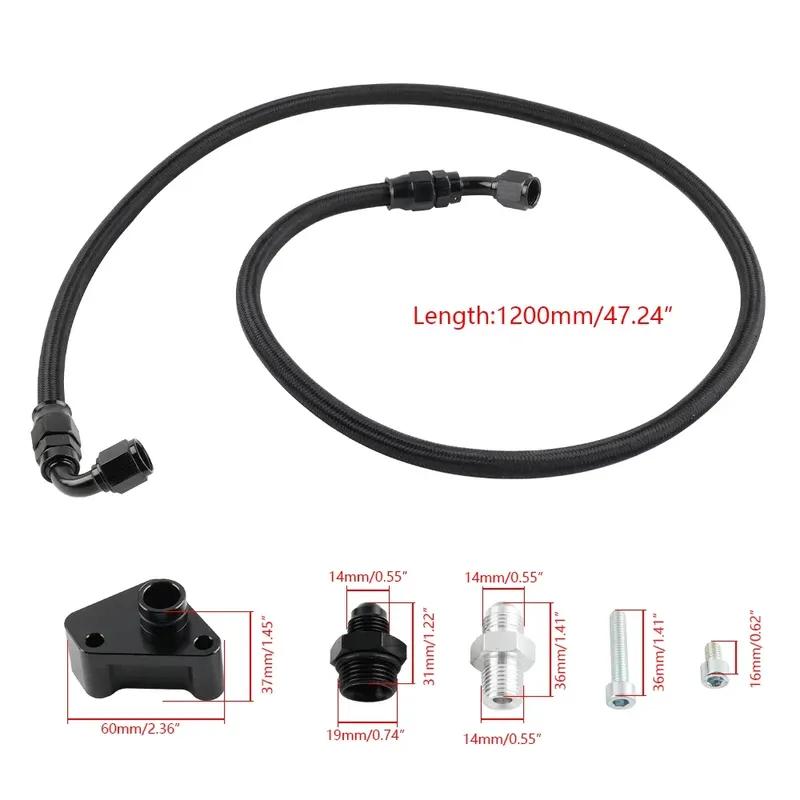 Type-S K-Swap Tuned Power Steering Line Kit Black For Acura 02-04 DC5 RSXEG EK DC Engine