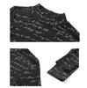 CANVAUS Women's Threaded Letters Long Sleeve Ladies Tops High Collar Slim Fashion Base shirt