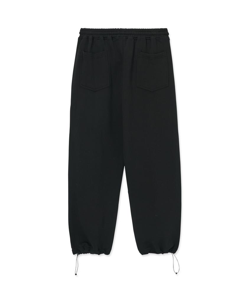AOTT One-Pleat Balloon Fit Sweat String Pants Black