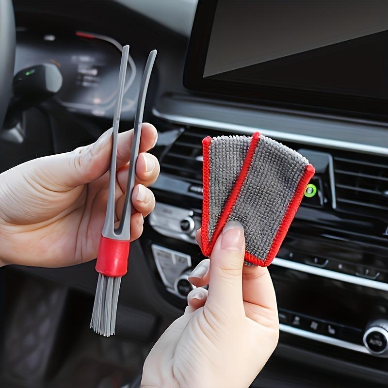 Car Air Conditioner & Dashboard Brush Soft Bristle Double Head Cleaning Supplies for Car Vents & Gaps
