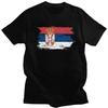Pánské tričko s vlajkou Srbska na míru Krátký rukáv 100% Bavlna Ležérní Srbské Hrdé Tričko Streetwear Tričko