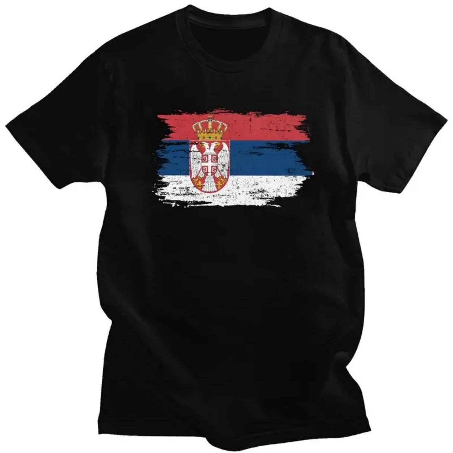 

Custom Serbia Flag T Shirt Men Short Sleeves 100% Cotton T-shirt Casual Serbian Proud Tee Tops Streetwear Tshirt S разноцветный