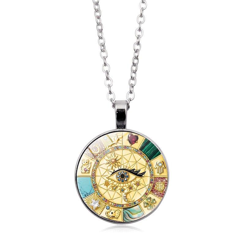 Amulet Magic Lucky Symbol Evil Eye Women's Jewelry Retro Pendant Necklace