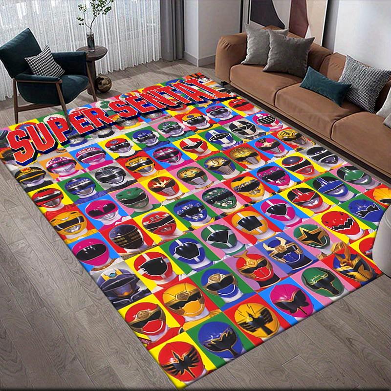 Super Sentai Character Collection Square Area Rug, Non-Slip Floor Mat for Bedroom, Perfect Gift for Super Sentai Fans.chl