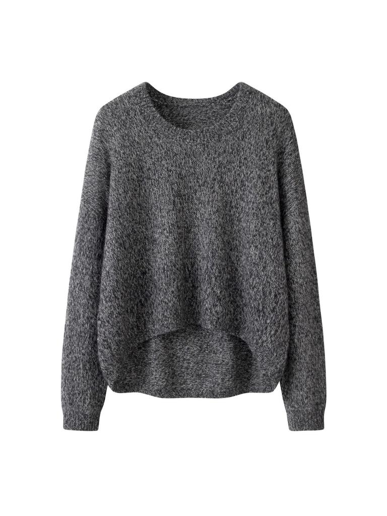 Damen Weicher Kaschmir Strickpullover - Rundhalsausschnitt, Lockere Passform, Einfarbiger Pullover für Herbst/Winter