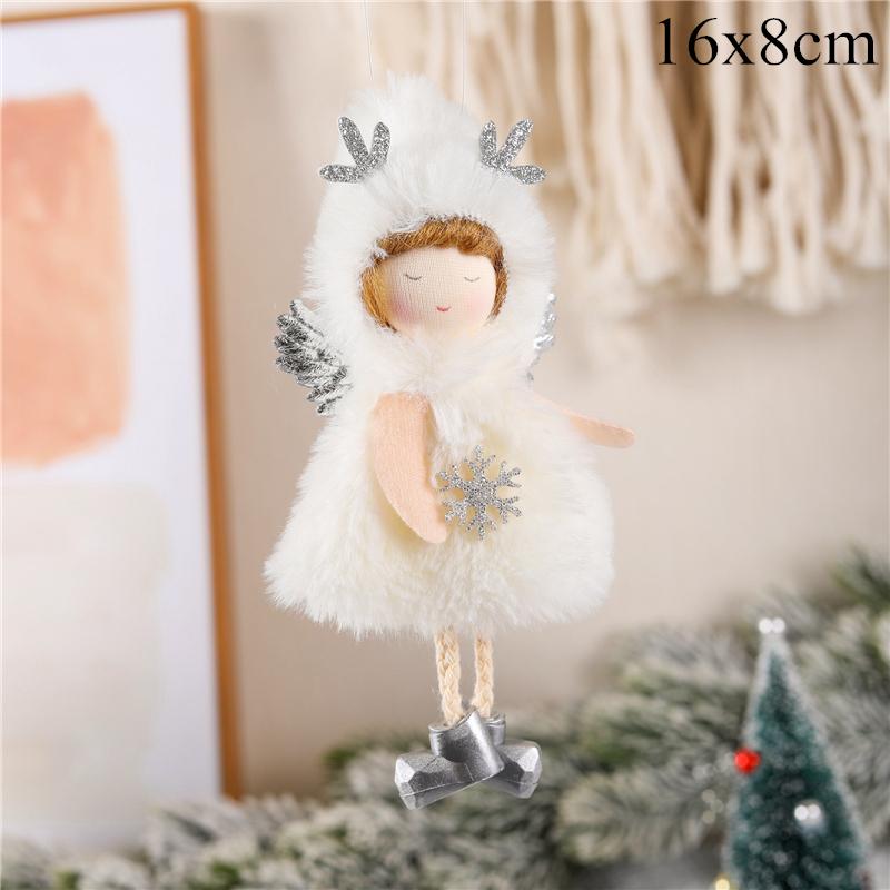 2025 Christmas Angel Dolls Plush Girl Christmas Tree Decorations for Home Navidad Ornaments Xmas Pandent New Year Gifts for Kids