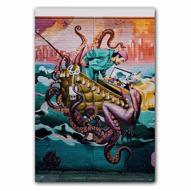 

Граффити искусство настенная живопись уличная культура холст картина слон белка бабочка постер бар коридор украшение дома фреска без рамки 21*30cm No Frame