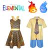 Party Dress For Halloween Cosplay Crazy Elemental City Cosplay Ember Fire And Wade Water Gown