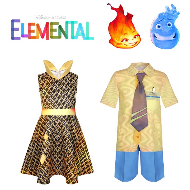 Party Dress For Halloween Cosplay Crazy Elemental City Cosplay Ember Fire And Wade Water Gown