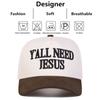Unisex Y'ALL NEED JESUS Letter Embroidery Baseball Caps Spring Autumn Outdoor Adjustable Casual Hats Sunscreen Hat Sports Cap