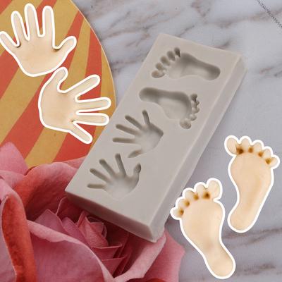 Mini Feet Hand Shaped Silicone Bakeware Cake Mold Baby Fondant Cake Decoration