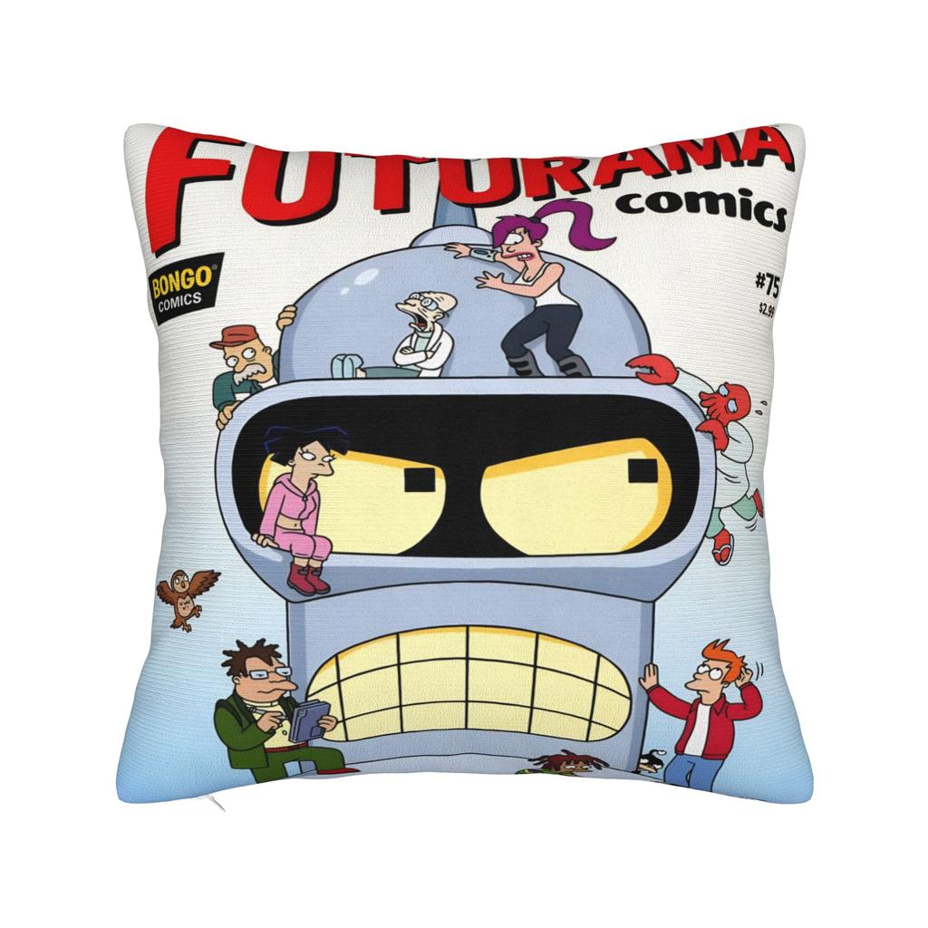Futuramas Cartoon Comic Pillowcases Merch Soft Cushion Cover Gift  Pillow Case Cover Living Room Multiple Sizes