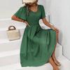 2026 European and American women's clothing spring and summer new express buy hot sale V-neck polka dot pullover casual dress