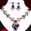 Versatile Water Drop Gem Necklace Earrings Set Women'S Banquet Dress Accessories